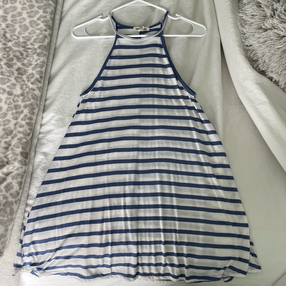 Blue and white swing dress